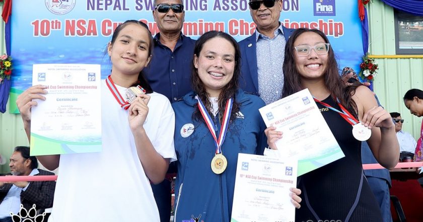 Hussein, Maskey strike double golds in swimming