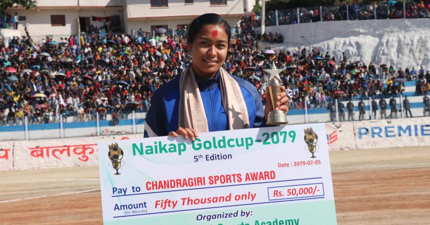 Pratibha felicitated with Chandragiri Sports Award