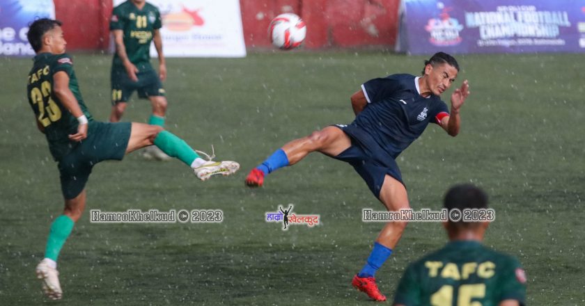 Satdobato versus Army match halted midway due to heavy rainfall